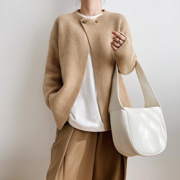 画像2: French style retro knit cardigan jacket　 フレンチスタイルレトロニットカーディガンジャケット (2)