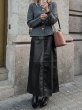 画像5: Women's High waist slit hem PU leather long skirt　ハイウエスト裾スリット PU レザーロングスカート (5)