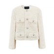 画像1: Women's Round neck single-breasted short tweed jacket Coat　ラウンドネックツイード ジャケットコート (1)