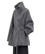 画像1: Women's Stand collar wool mid-length coat jacket jacket　スタンドカラー羊毛ミドル丈コート ジャケット (1)