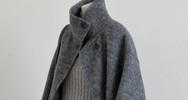 画像9: Women's Stand collar wool mid-length coat jacket jacket　スタンドカラー羊毛ミドル丈コート ジャケット (9)