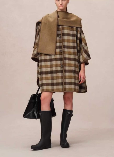 画像8: Women's Reversible scarf cape style wool double-sided wool coatjacket　スカーフマントスタイルウール両面ウールコートコート  (8)