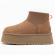 画像1: Thick-soled short sheepskin boots　厚底プラットフォームミニショート丈シープスキンブーツシューズ (1)