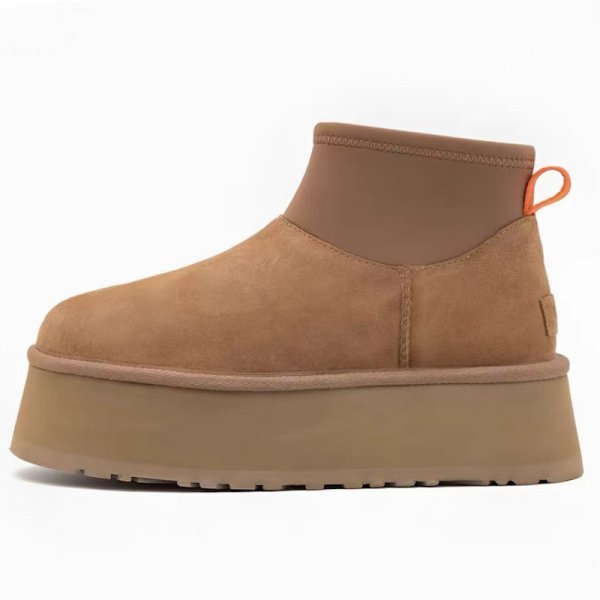 画像1: Thick-soled short sheepskin boots　厚底プラットフォームミニショート丈シープスキンブーツシューズ (1)