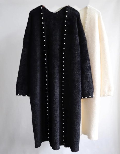 画像10: Imitation mink pearl long cardigan jacket coat　イミテーションミンクパールロング丈カーディガンジャケット コート (10)