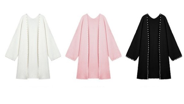画像4: Imitation mink pearl long cardigan jacket coat　イミテーションミンクパールロング丈カーディガンジャケット コート (4)