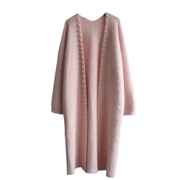 画像6: Imitation mink pearl long cardigan jacket coat　イミテーションミンクパールロング丈カーディガンジャケット コート (6)