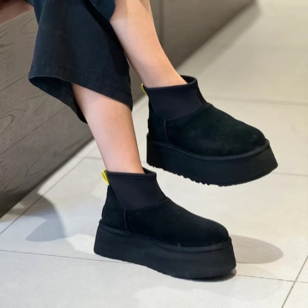 画像9: Thick-soled short sheepskin boots　厚底プラットフォームミニショート丈シープスキンブーツシューズ (9)