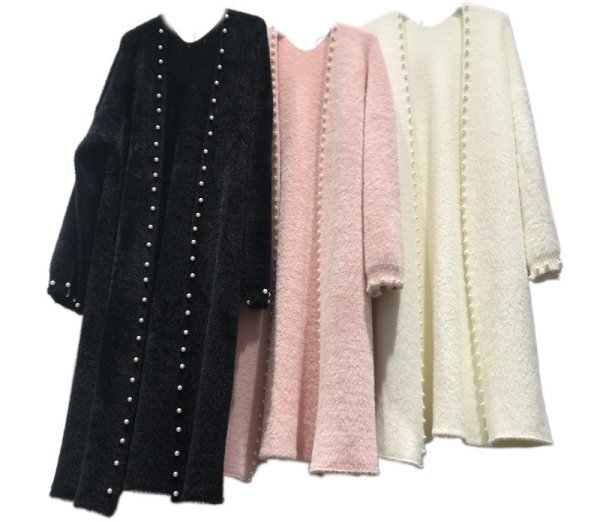 画像7: Imitation mink pearl long cardigan jacket coat　イミテーションミンクパールロング丈カーディガンジャケット コート (7)