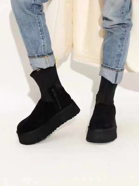 画像7: Thick-soled sheepskin sock boots　厚底プラットフォームシープスキンソックスブーツシューズ (7)