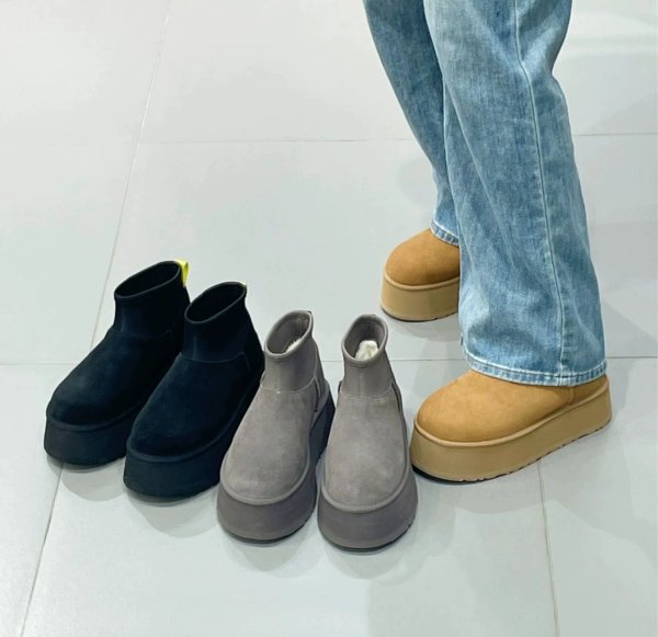 画像6: Thick-soled short sheepskin boots　厚底プラットフォームミニショート丈シープスキンブーツシューズ (6)