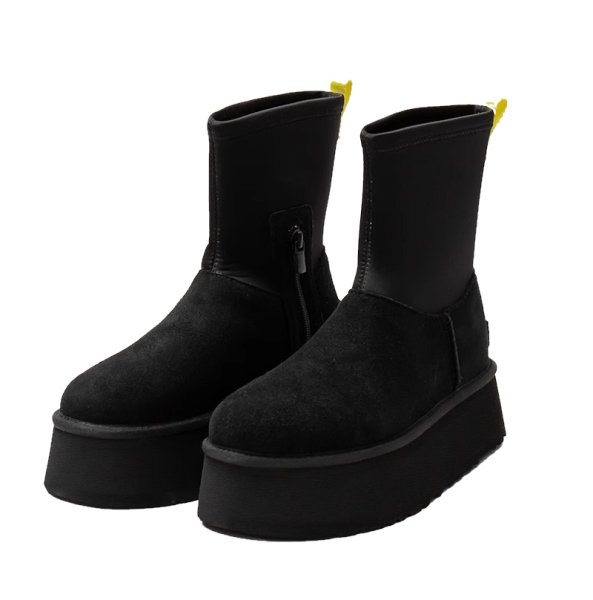 画像1: Thick-soled sheepskin sock boots　厚底プラットフォームシープスキンソックスブーツシューズ (1)
