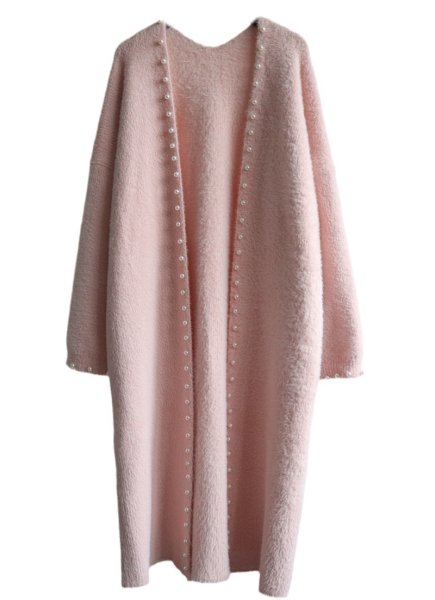 画像8: Imitation mink pearl long cardigan jacket coat　イミテーションミンクパールロング丈カーディガンジャケット コート (8)