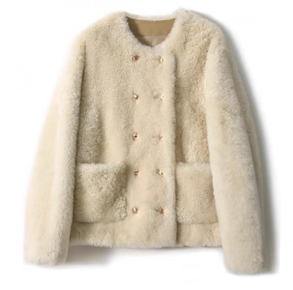 画像1: Women's Double-breasted fur jacket coat　ダブルブレストファーコート ジャケット (1)