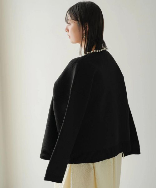 画像14: Pearl-trimmed cardigan jacket knit　パール縁取りカーディガンジャケット コート (14)