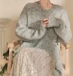 画像8: Pearl slit sweater knit　パール付きスプリットロング丈セーター ニット (8)