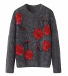 画像1: Cherry braided mohair sweater knit　チェリー編み込みモヘアセーター ニット (1)