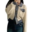 画像1: Women's Contrast Edge Knit Cardigan Jacket Coat　コントラストエッジニットカーディガンジャケット (1)