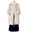 画像1: Women's Fur collarless long coat jacket　ファーノーカラーロングコート ジャケット (1)