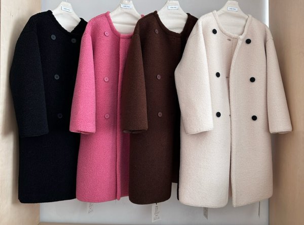 画像7: Women's Fur collarless long coat jacket　ファーノーカラーロングコート ジャケット (7)