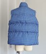 画像2: Women's Dark blue check down vest Jacket 　ダークブルーチェックダウンベストジャケット (2)