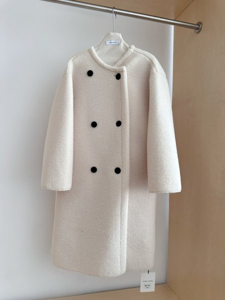 画像5: Women's Fur collarless long coat jacket　ファーノーカラーロングコート ジャケット (5)
