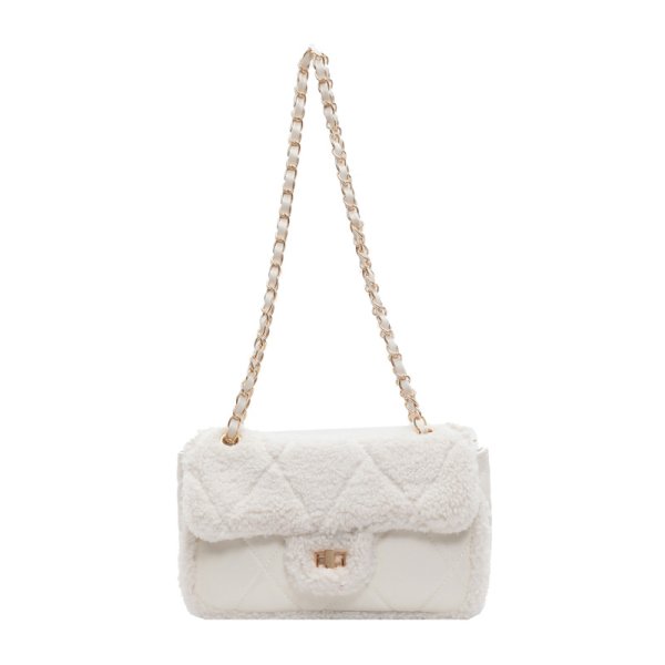 画像3: Quilted Leather & Fur Small Square  Crossbody  Tote Shoulder Crossbody Bag　ユニセックス男女兼用キルティングレザー＆ファースモールスクエアバッグクロスボディバッグトートショルダークロスボディバッグ (3)