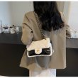 画像6: Quilted Leather & Fur Small Square  Crossbody  Tote Shoulder Crossbody Bag　ユニセックス男女兼用キルティングレザー＆ファースモールスクエアバッグクロスボディバッグトートショルダークロスボディバッグ (6)