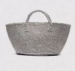 画像1: Silver dinner basket bag　ユニセックス男女兼用シルバーカラーディナーバケットトート籠かごバック (1)