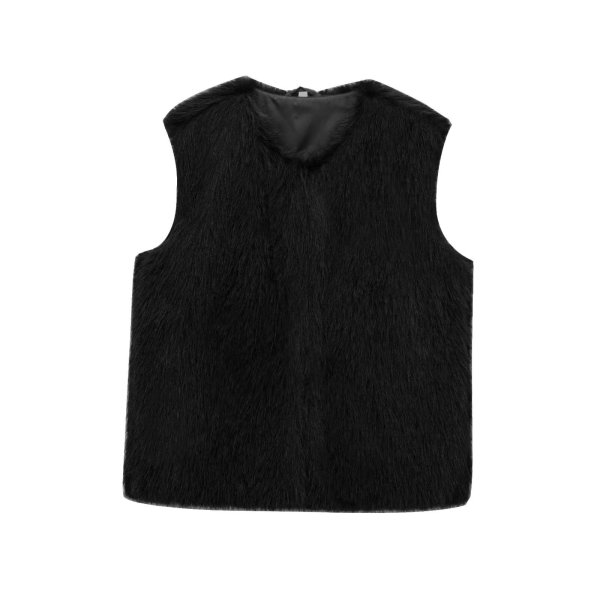 画像4: Round neck fur vest　ラウンドネックファーベスト (4)