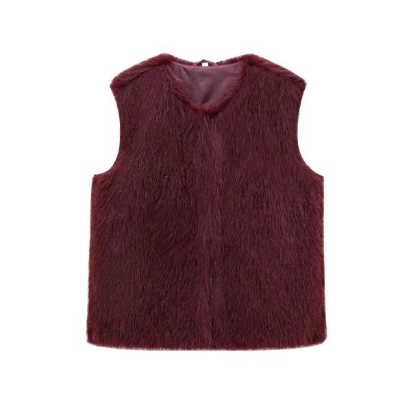 画像5: Round neck fur vest　ラウンドネックファーベスト (5)