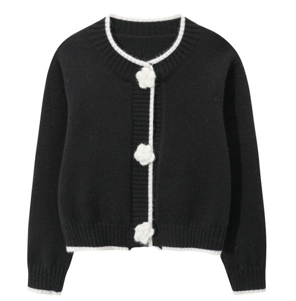 画像2: Camellia brooch button cardigan sweater knit　カメリアブローチボタンカーディガンジャケット コート (2)