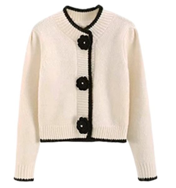 画像6: Camellia brooch button cardigan sweater knit　カメリアブローチボタンカーディガンジャケット コート (6)