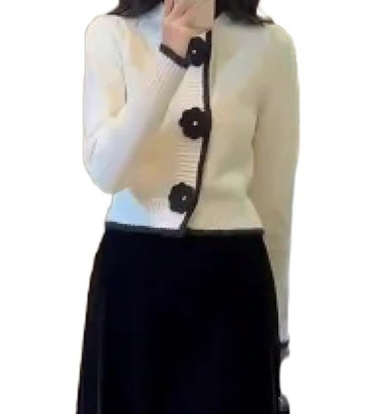 画像5: Camellia brooch button cardigan sweater knit　カメリアブローチボタンカーディガンジャケット コート (5)