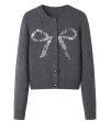 画像1: Sequin Ribbon Cardigan Sweater knit　スパンコールリボンカーディガンジャケット コート (1)
