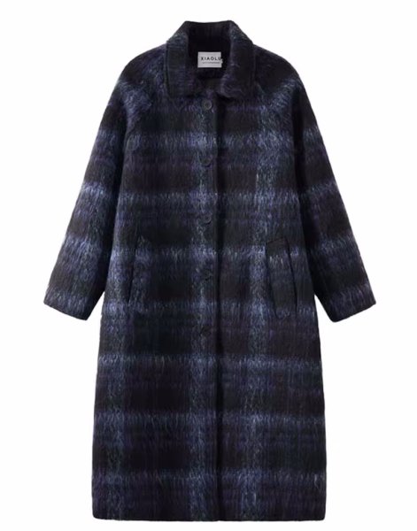 画像1: Women's Tartan Check Long Coat　タータンチェックロングコート ジャケット (1)