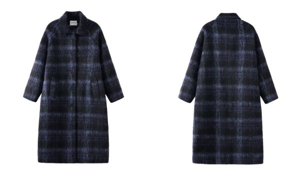 画像2: Women's Tartan Check Long Coat　タータンチェックロングコート ジャケット (2)