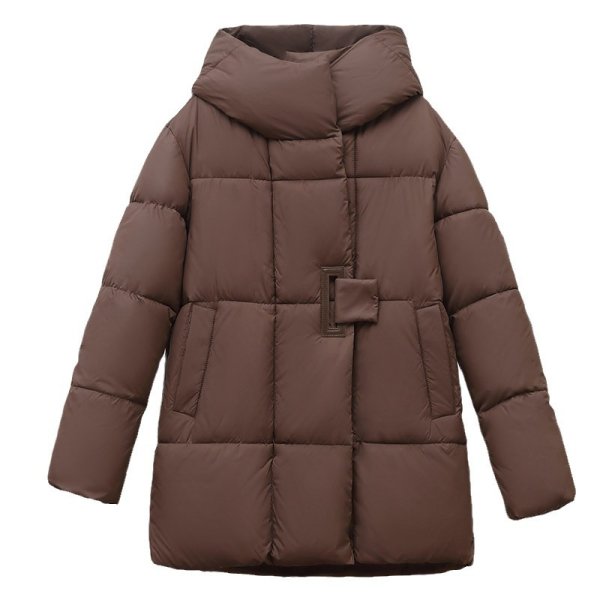 画像4: Women's Mid-length quilted down coat  jacket 　ミドル丈キルティングダウンジャケットコート (4)