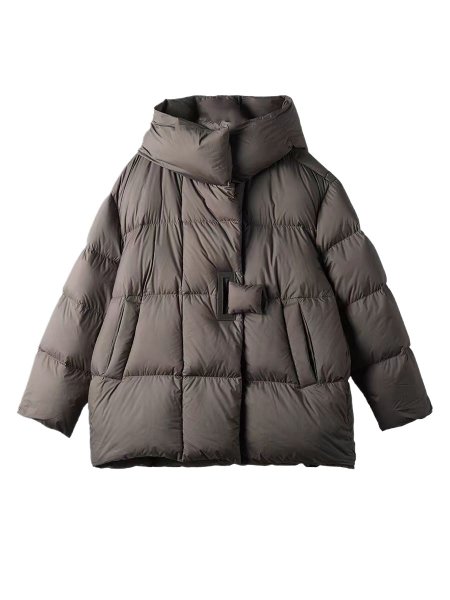 画像5: Women's Mid-length quilted down coat  jacket 　ミドル丈キルティングダウンジャケットコート (5)