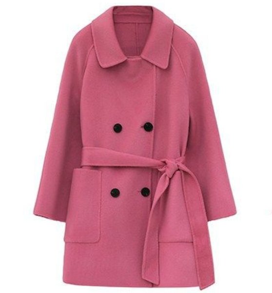 画像1: Women's Mid-length wool coat  jacket 　ミドル丈ウールベルト付ジャケットコート (1)