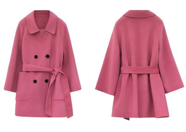 画像3: Women's Mid-length wool coat  jacket 　ミドル丈ウールベルト付ジャケットコート (3)