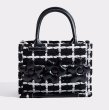 画像3: Check & Camellia Square Tote Shoulder Crossbody Bag ユニセックス男女兼用チェック＆カメリアスクエアトートショルダークロスボディーバック (3)