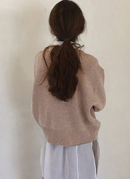 画像6: Diagonal button irregular design round neck sweater cardigan knit　斜めボタンイレギュラーデザインラウンドネックカーディガンセーターニット ジャケット  (6)