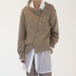 画像1: Diagonal button irregular design round neck sweater cardigan knit　斜めボタンイレギュラーデザインラウンドネックカーディガンセーターニット ジャケット  (1)