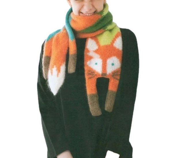 画像5: Fox stuffed animal style muffler scarf　フォックスキツネぬいぐるみスタイル マフラー　スカーフ (5)