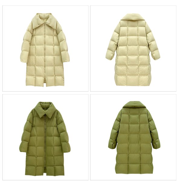 画像5: Women's White duck down quilted long down coat jacket 　ホワイトダックダウンキルティングロングダウンコートジャケット (5)