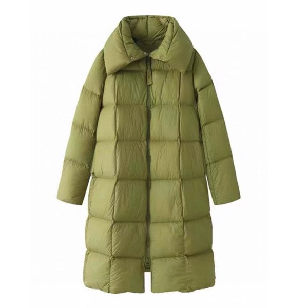 画像3: Women's White duck down quilted long down coat jacket 　ホワイトダックダウンキルティングロングダウンコートジャケット (3)