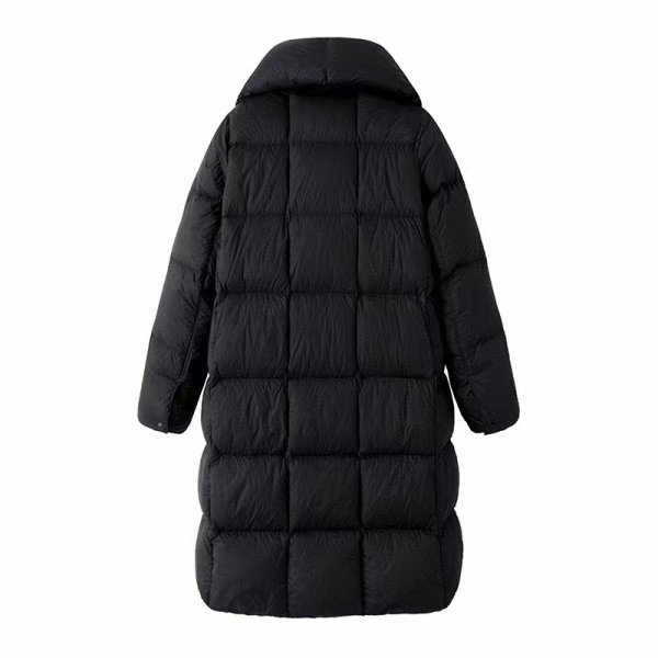 画像4: Women's White duck down quilted long down coat jacket 　ホワイトダックダウンキルティングロングダウンコートジャケット (4)