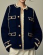 画像1: Women's High-end thick  Jacket Coat　コントラストエッジトリミング厚手ジャケットコート (1)