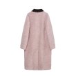 画像2: Women's Contrast collar lamb wool long coat jacket 　コントラストカラー襟ラムウールロングコートジャケット (2)
